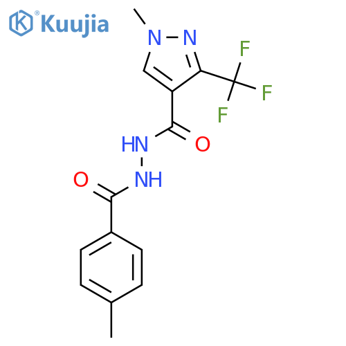 1-METHYL-N'-(4-METHYLBENZOYL)-3-(TRIFLUOROMETHYL)-1H-PYRAZOLE-4-CARBOHYDRAZIDE structure