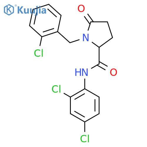 1-[(2-chlorophenyl)methyl]-N-(2,4-dichlorophenyl)-5-oxopyrrolidine-2-carboxamide structure