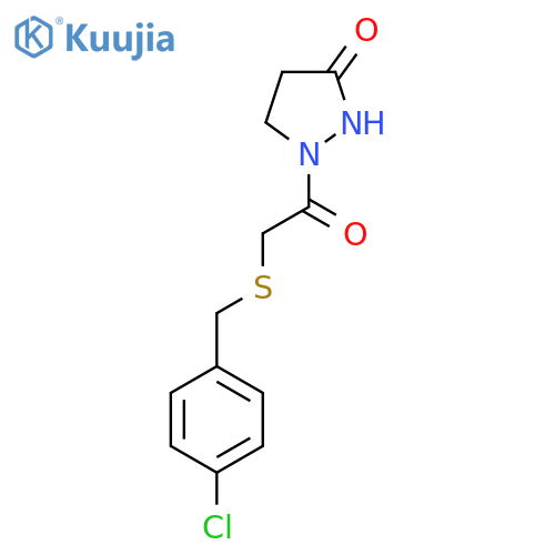 1-{2-[(4-chlorobenzyl)sulfanyl]acetyl}tetrahydro-3H-pyrazol-3-one structure