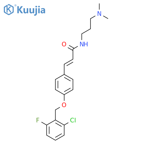 (E)-3-{4-[(2-chloro-6-fluorobenzyl)oxy]phenyl}-N-[3-(dimethylamino)propyl]-2-propenamide structure