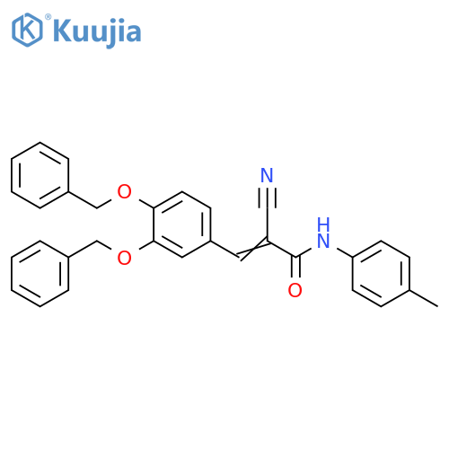 3-[3,4-Bis(phenylmethoxy)phenyl]-2-cyano-N-(4-methylphenyl)-2-propenamide structure