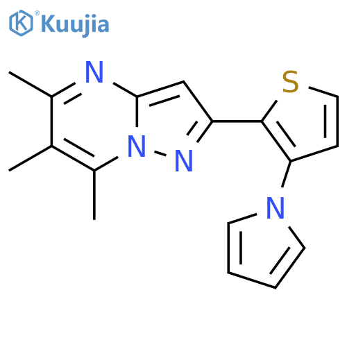 5,6,7-trimethyl-2-[3-(1H-pyrrol-1-yl)-2-thienyl]pyrazolo[1,5-a]pyrimidine structure