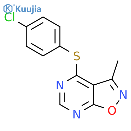 4-[(4-Chlorophenyl)sulfanyl]-3-methyl-[1,2]oxazolo[5,4-d]pyrimidine structure
