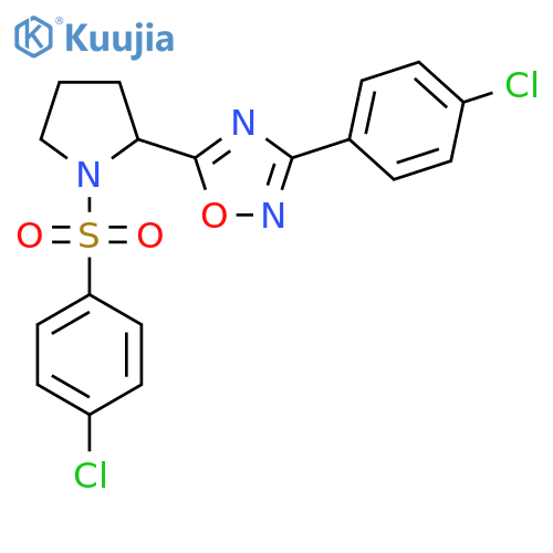3-(4-Chlorophenyl)-5-{1-[(4-chlorophenyl)sulfonyl]-2-pyrrolidinyl}-1,2,4-oxadiazole structure