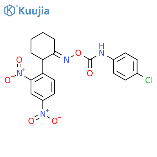 1-[2-({[(4-Chloroanilino)carbonyl]oxy}imino)cyclohexyl]-2,4-dinitrobenzene structure