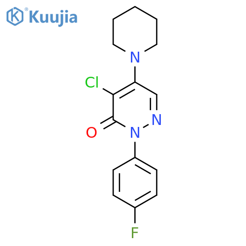 4-CHLORO-2-(4-FLUOROPHENYL)-5-PIPERIDINO-3(2H)-PYRIDAZINONE structure