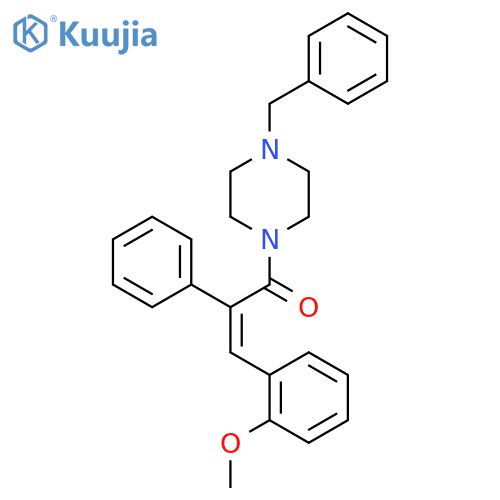 (Z)-1-(4-benzylpiperazino)-3-(2-methoxyphenyl)-2-phenyl-2-propen-1-one structure