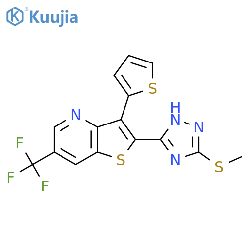 2-[5-(METHYLSULFANYL)-4H-1,2,4-TRIAZOL-3-YL]-3-(2-THIENYL)-6-(TRIFLUOROMETHYL)THIENO[3,2-B]PYRIDINE structure