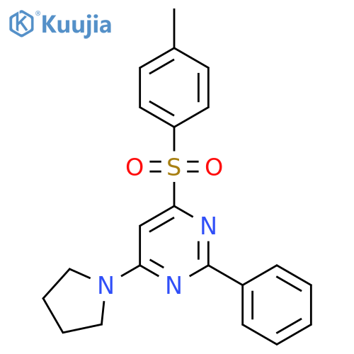 4-METHYLPHENYL 2-PHENYL-6-(1-PYRROLIDINYL)-4-PYRIMIDINYL SULFONE structure