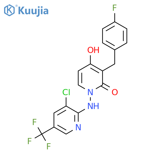 1-{[3-chloro-5-(trifluoromethyl)-2-pyridinyl]amino}-3-(4-fluorobenzyl)-4-hydroxy-2(1H)-pyridinone structure