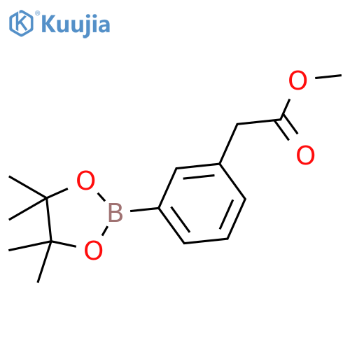 methyl 2-[3-(tetramethyl-1,3,2-dioxaborolan-2-yl)phenyl]acetate structure