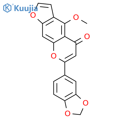 7-Benzo[1,3]dioxol-5-yl-4-methoxy-furo[3,2-g]chromen-5-on structure