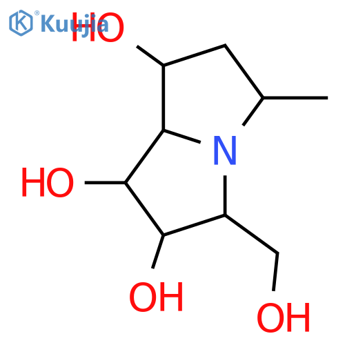 1,2,7-Trihydroxy-3-hydroxymethyl-5-methyl-1H-pyrrolizidine; (1R*,2S*,3S*,5S*,7R*,7aS*)-form structure