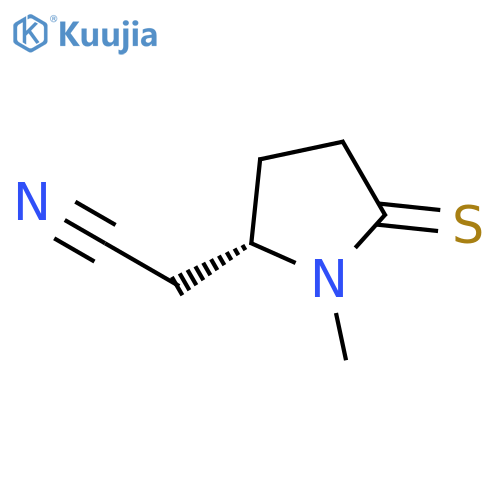 2-Pyrrolidineacetonitrile,1-methyl-5-thioxo-,(2S)-(9CI) structure