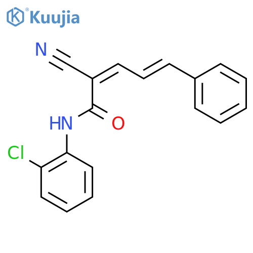 N-(2-chlorophenyl)-2-cyano-5-phenylpenta-2,4-dienamide structure