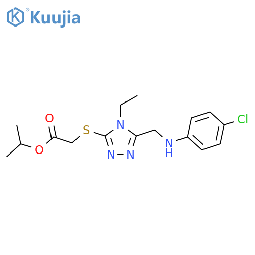 <br>isopropyl ({5-[(4-chloroanilino)methyl]-4-ethyl-4H-1,2,4-triazol-3-yl}sulfa nyl)acetate structure