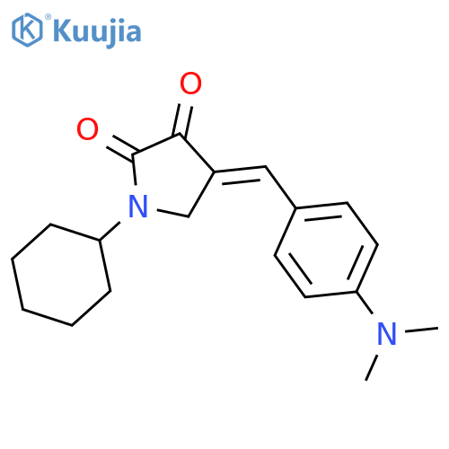 1-cyclohexyl-4-[[4-(dimethylamino)phenyl]methylidene]pyrrolidine-2,3-dione structure