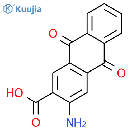 3-amino-9,10-dioxo-anthracene-2-carboxylic acid structure