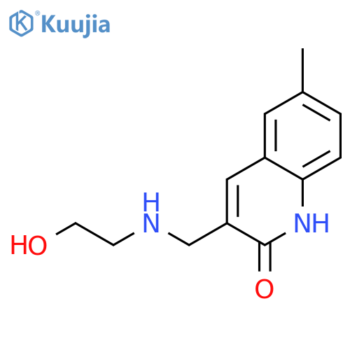 3-[(2-Hydroxy-ethylamino)-methyl]-6-methyl-1H-quinolin-2-one structure