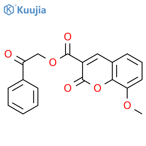2-oxo-2-phenylethyl 8-methoxy-2-oxo-2H-chromene-3-carboxylate structure