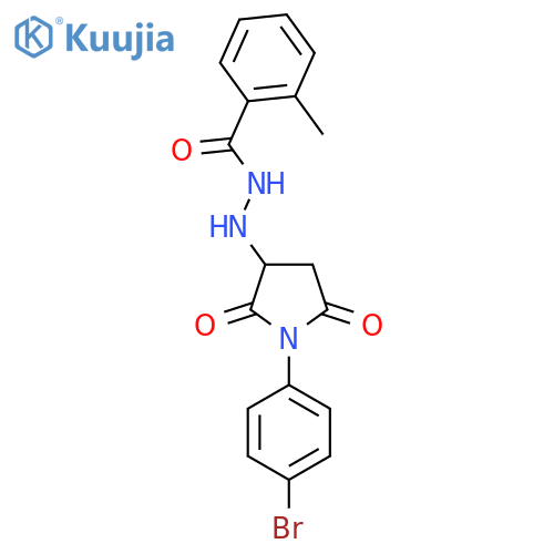 N'-1-(4-bromophenyl)-2,5-dioxopyrrolidin-3-yl-2-methylbenzohydrazide structure