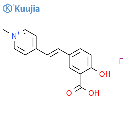 Pyridinium, 4-[2-(3-carboxy-4-hydroxyphenyl)ethenyl]-1-methyl-, iodide structure