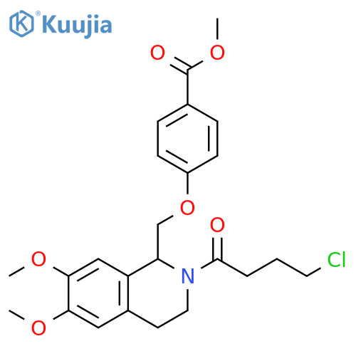 methyl 4-{2-(4-chlorobutanoyl)-6,7-dimethoxy-1,2,3,4-tetrahydroisoquinolin-1-ylmethoxy}benzoate structure