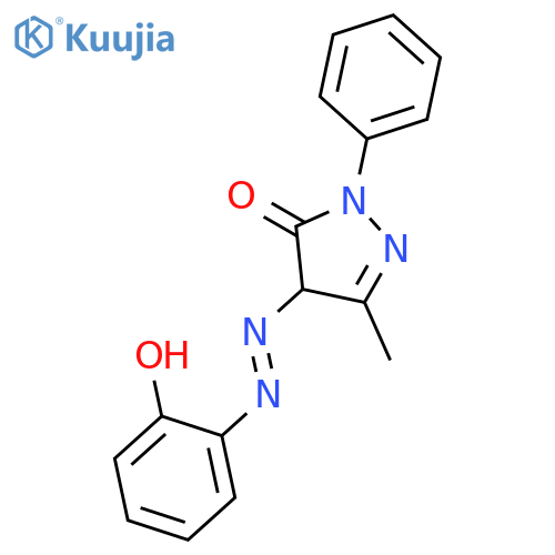 2,4-Dihydro-4-((2-hydroxyphenyl)azo)-5-methyl-2-phenyl-3H-pyrazol-3-one structure