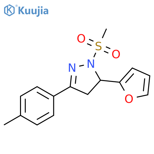 5-(furan-2-yl)-1-methanesulfonyl-3-(4-methylphenyl)-4,5-dihydro-1H-pyrazole structure
