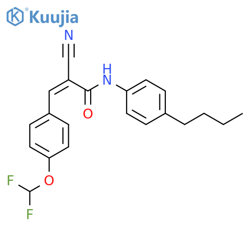 N-(4-butylphenyl)-2-cyano-3-[4-(difluoromethoxy)phenyl]prop-2-enamide structure