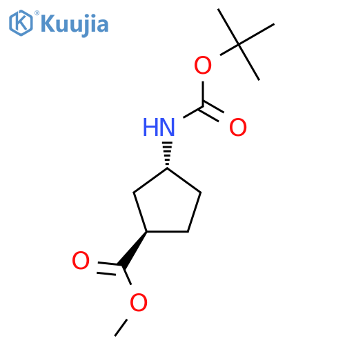 Methyl (1R,3R)-3-{[(tert-butoxy)carbonyl]amino}cyclopentane-1-carboxylate structure