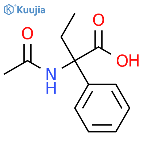 Benzeneacetic acid, α-(acetylamino)-α-ethyl- structure