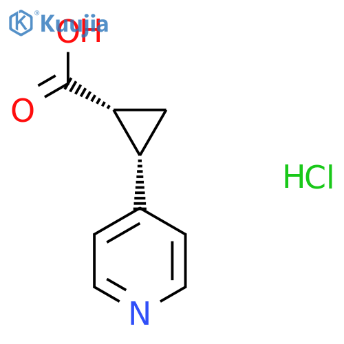 (1R,2S)-2-Pyridin-4-ylcyclopropane-1-carboxylic acid;hydrochloride structure