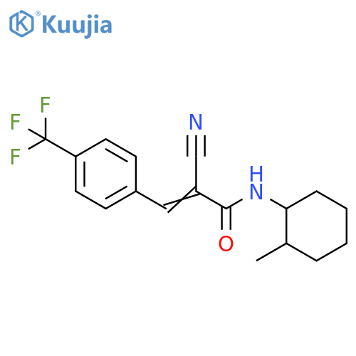 2-Cyano-N-(2-methylcyclohexyl)-3-[4-(trifluoromethyl)phenyl]-2-propenamide structure