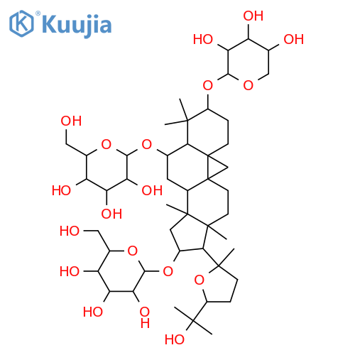 20,24-Epoxycycloartane-3,6,16,25-tetrol; (3β,6α,16β,20S,24R)-form, 3-O-β-D-Xylopyranoside, 6,16-di-O-β-D-glucopyranoside structure