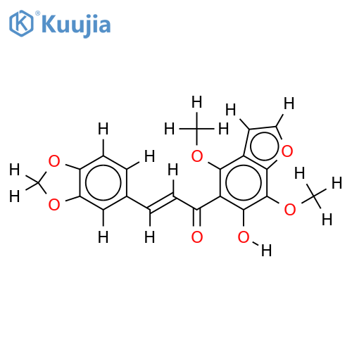 3,4-methylenedioxy-2'-hydroxy-3',6'-dimethoxy--furanochalcone structure