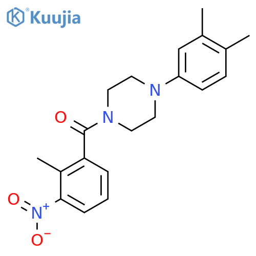 1-(3,4-dimethylphenyl)-4-(2-methyl-3-nitrobenzoyl)piperazine structure
