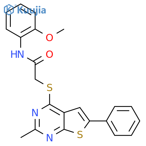 N-(2-methoxyphenyl)-2-({2-methyl-6-phenylthieno2,3-dpyrimidin-4-yl}sulfanyl)acetamide structure