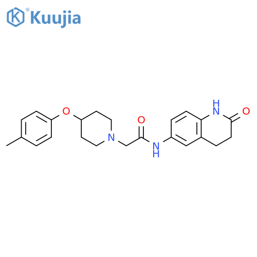 1-Piperidineacetamide,4-(4-methylphenoxy)-N-(1,2,3,4-tetrahydro-2-oxo-6-quinolinyl)- structure