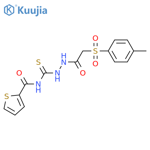 N-(2-{2-(4-Methylphenyl)sulfonylacetyl}hydrazino)carbothioyl-2-thiophenecarboxamide structure