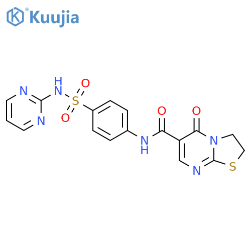 5-oxo-N-{4-[(pyrimidin-2-yl)sulfamoyl]phenyl}-2H,3H,5H-[1,3]thiazolo[3,2-a]pyrimidine-6-carboxamide structure