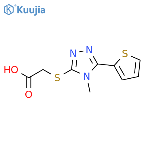 2-{4-Methyl-5-(thiophen-2-yl)-4H-1,2,4-triazol-3-ylsulfanyl}acetic Acid structure