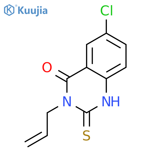 6-chloro-3-(prop-2-en-1-yl)-2-sulfanyl-3,4-dihydroquinazolin-4-one structure