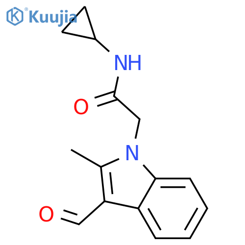 N-Cyclopropyl-2-(3-formyl-2-methyl-indol-1-yl)-acetamide structure