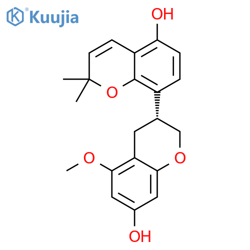 [3,8'-Bi-2H-1-benzopyran]-5',7-diol, 3,4-dihydro-5-methoxy-2',2'-dimethyl-, (3R)- structure