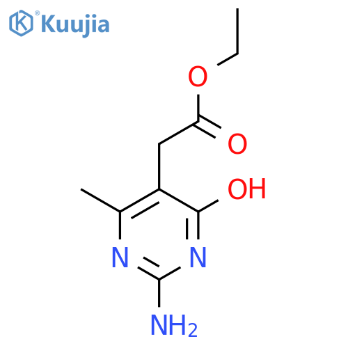 Ethyl (2-amino-4-hydroxy-6-methyl-5-pyrimidinyl)acetate structure