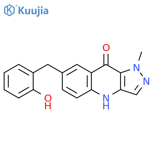 9H-Pyrazolo[4,3-b]quinolin-9-one,1,4-dihydro-7-[(2-hydroxyphenyl)methyl]-1-methyl- structure