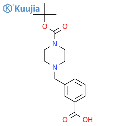 1-Piperazinecarboxylicacid, 4-[(3-carboxyphenyl)methyl]-, 1-(1,1-dimethylethyl) ester structure
