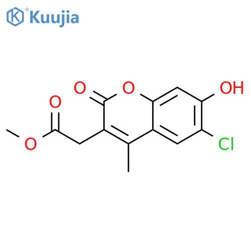 Methyl (6-chloro-7-hydroxy-4-methyl-2-oxo-2H-chromen-3-yl)acetate structure