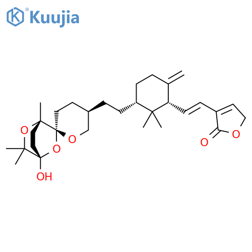 2(5H)-Furanone,3-[(1E)-2-[(1S,3R)-3-[2-[(1S,2'S,4S,5'R)-1-hydroxy-4,6,6-trimethylspiro[2,5-dioxabicyclo[2.2.2]octane-3,2'-[2H]pyran]-5'-yl]ethyl]-2,2-dimethyl-6-methylenecyclohexyl]ethenyl]- structure